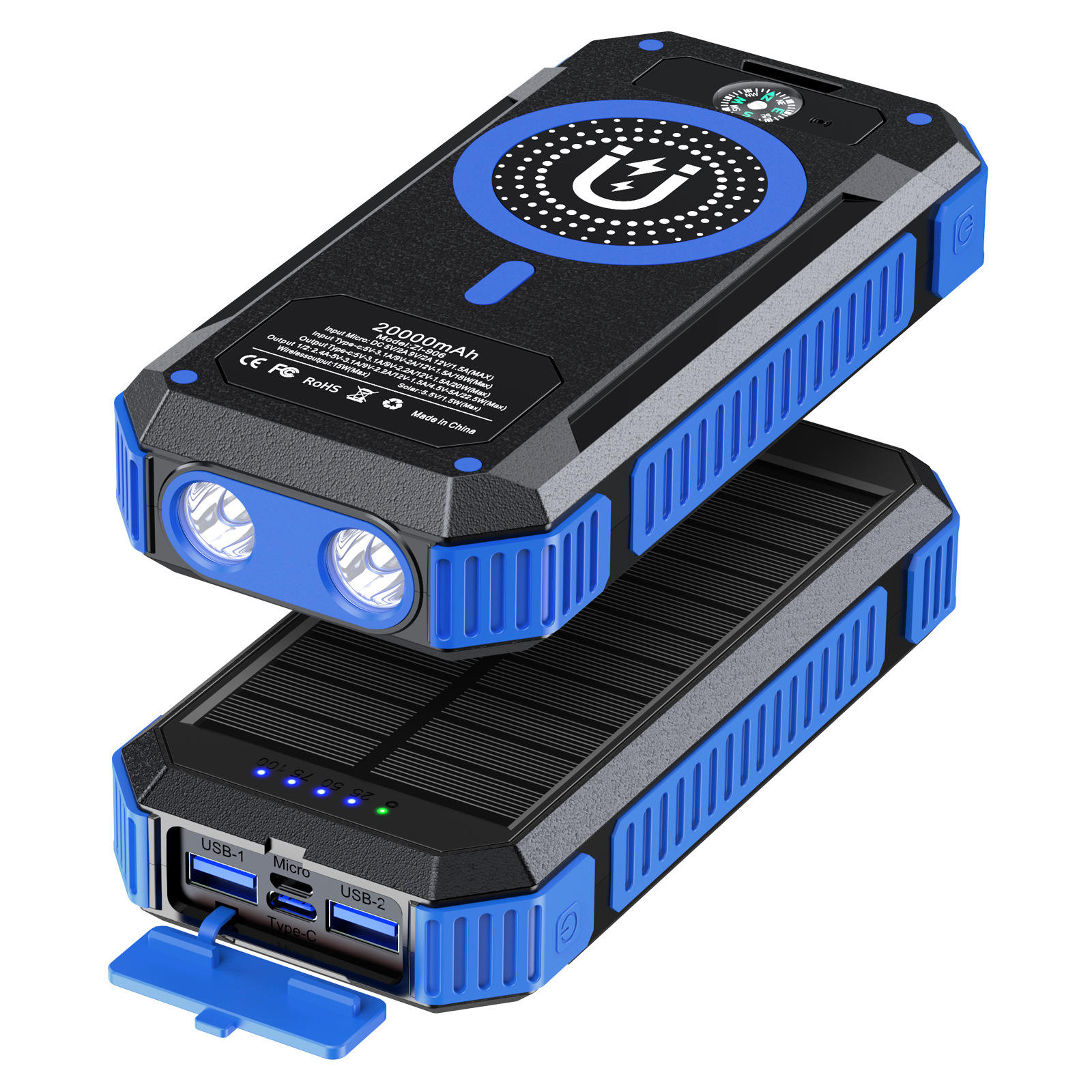 GlobalPath Solar Navigator with Compass (20,000mAh)