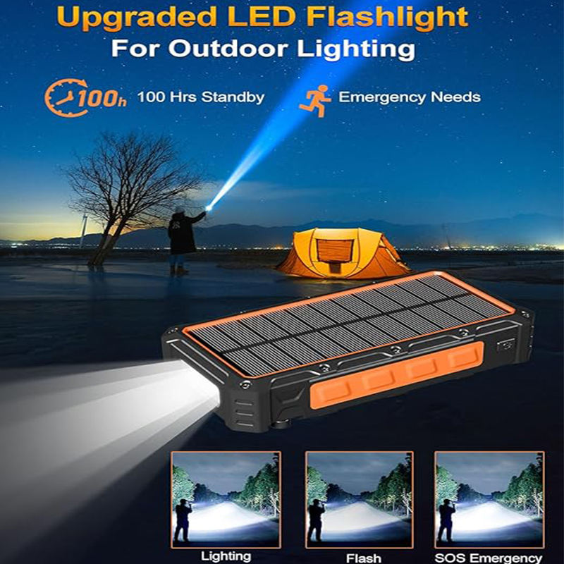 TitanVolt 20,000mAh Rugged Solar Power Bank - Ultimate Outdoor Portable Charger - Image 3